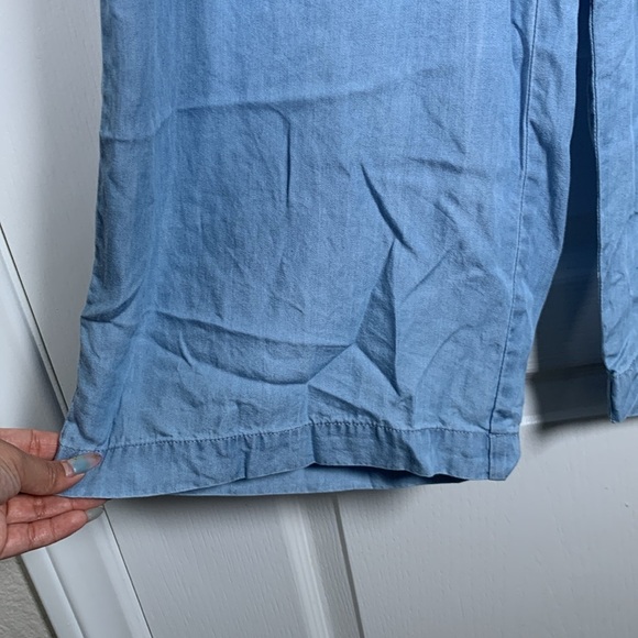 Atelier Reve Light Blue Lightweight Wide Leg Belted Pants Size 6 EUC #DS-0297 - Picture 4 of 5